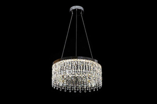 Alista Home Lumini Suspendate Argintii LED cu Lumină Alb Naturală cu Cristale 50x120cm