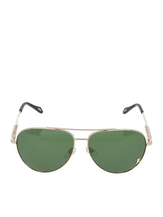 Just Cavalli Unisex Sunglasses with Gold Metal Frame and Green Lens SJC029 0349