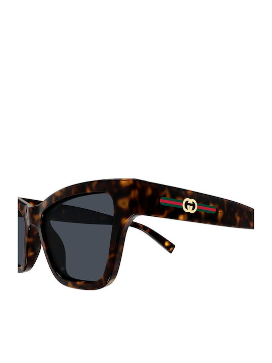 Gucci Damen Sonnenbrille mit Braun Schildkröte Kunststoff Gestell und Gray Linse GG1982S 002