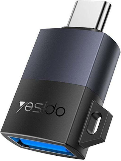 Adaptor OTG Type-C La USB 3.0 5Gbps QC18W Aliaj De Aluminiu Gri