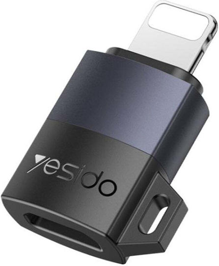 Otg Adapter Lightning To Micro-usb 480mbps 12w Aluminum Alloy Yesido Silver