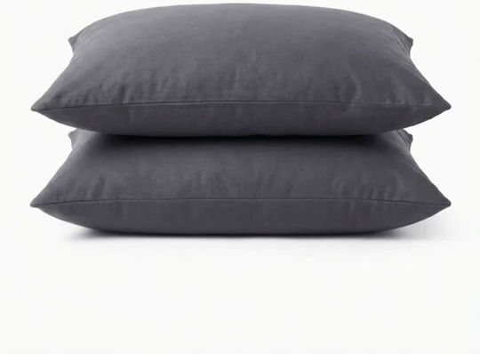 Kotonia Home Set Pillowcases with Envelope Cover Anthracite Gray 50x70cm