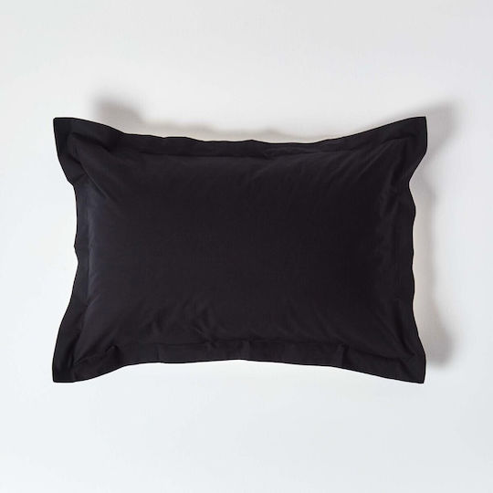 Kotonia Home Σετ Μαξιλαροθήκες με Φάσα Black 50x70εκ.
