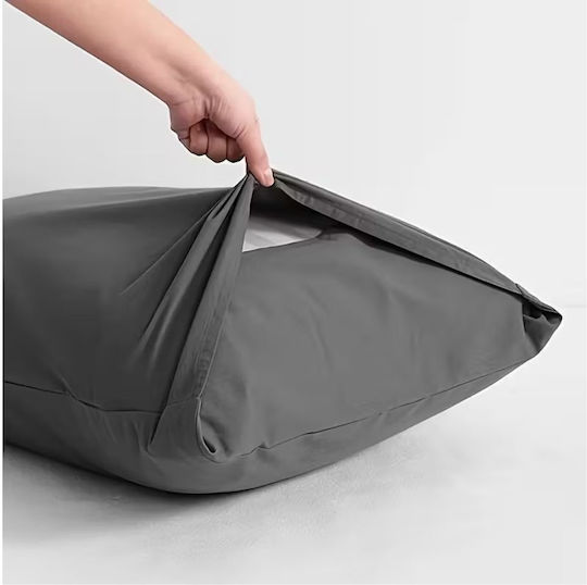Kotonia Home Set Pillowcases with Envelope Cover Anthracite Gray 50x70cm