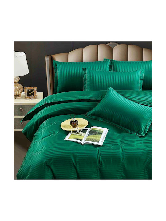 Kotonia Home Σετ Μαξιλαροθήκες με Φάσα Emerald Green 50x70εκ.