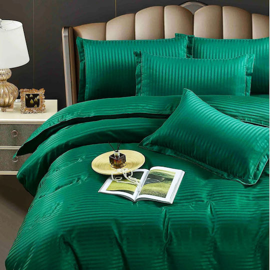 Kotonia Home Σετ Μαξιλαροθήκες με Φάσα Emerald Green 50x70εκ.