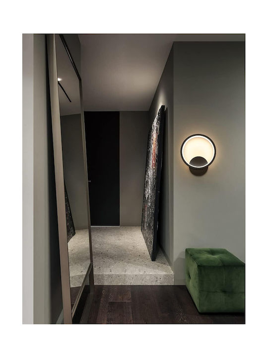 Lampa De Perete Modernă Cu LED Integrat Și Lumină Alb Natural Neagră 22.5x20x5.5cm