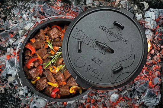 Kuchenprofi Dutch Oven 3.5 L Gusseisen Topf Deckel Zubehör