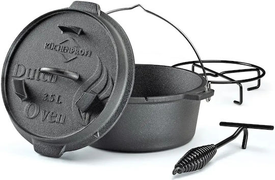 Kuchenprofi Dutch Oven 3.5 L Gusseisen Topf Deckel Zubehör