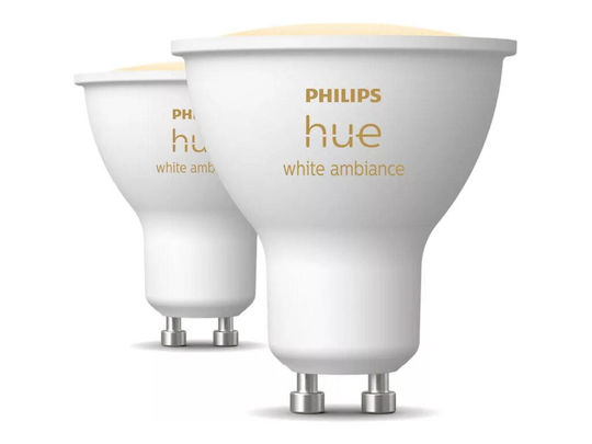 Philips Becuri Inteligente Philips Hue LED 4.2W pentru Soclu GU10 2 Bucăți