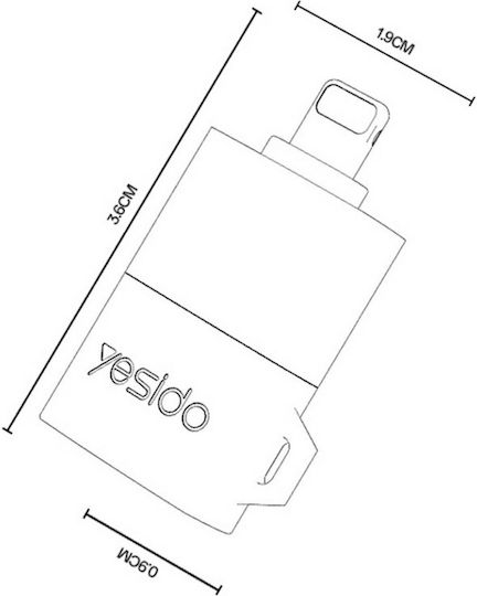 Lightning Към MicroSD Адаптер TF Кард Рийдър 480Mbps Алуминиева Сплав Yesido Сив