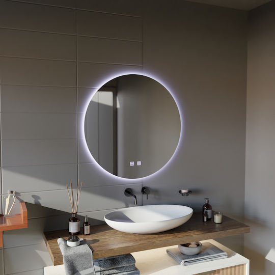 Alista Home Кръгло Огледало За Баня LED Touch 50x50cm Прозрачно