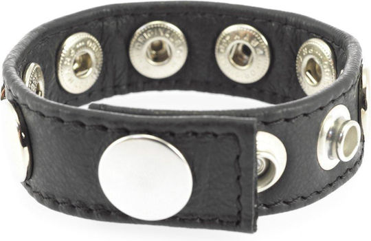 Rimba Penis Strap Decorated With Studs Cock Ring Schwanz Leder Black