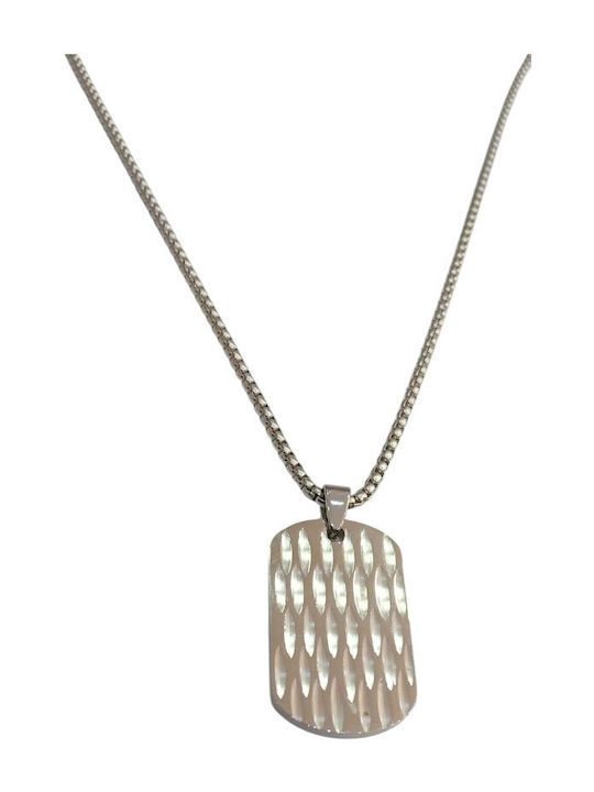 Kalliopi Silver Necklace ID Card Made of Steel