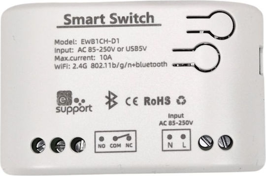 SmartWise 85V-250V AC Wi-Fi + Ewelink-Remote 1-Gang Comutator Inteligent Releu NO NC Contact Uscat Comutator Instantaneu