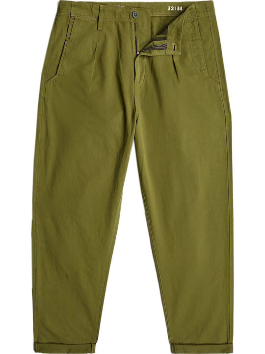 Pleated Hose Chino in Entspannter Passform Green