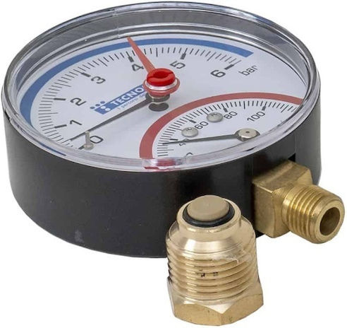 Radial Thermomanometer 1/2" 6 Bar 8mm Dial Z-tools Ext 10540013