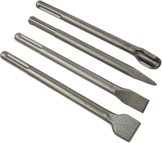 Set 4 Dălți Sds Cărămidă Beton Zola Lopată Lată Șanț Ascuțit Metal 14 X 250 X 20 40 Mm Gri