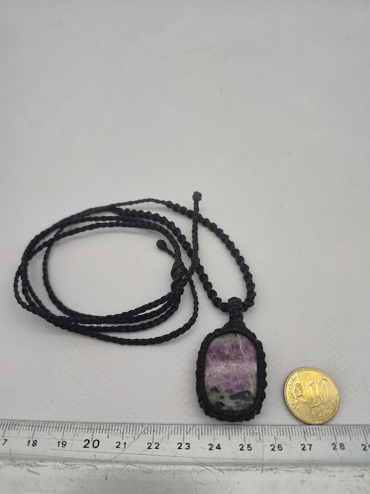 Colier Macrame Rubin Zoisit – Bijuterie Reglabilă Handmade