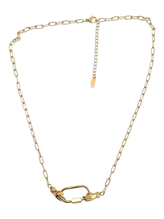 Kalliopi Silver Necklace Made Of Gold Plated Steel