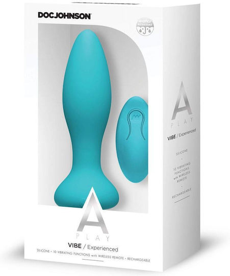 Doc Johnson A Play Vibe Experienced Vibe Anal Vibrator with Wireless Functionality Turquoise 14.6cm