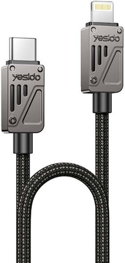 Datenkabel Typ-C Zu Blitzkabel Pd 27w Schnelles Laden 1.2m Nylon Yesido Schwarzes