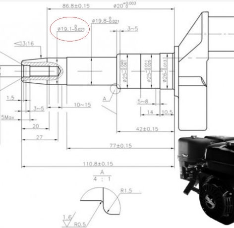 Zongshen Gb200 6.5 Hp Tiller Engine Conical Axle
