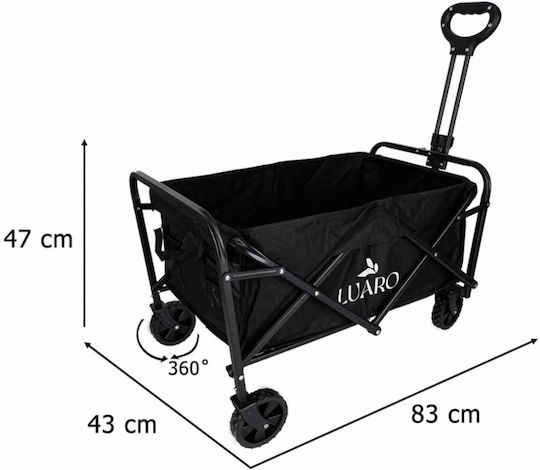 Ikonka Cărucior Pliabil Mâner Telescopic Universal Sarcină Maximă 100 Kg