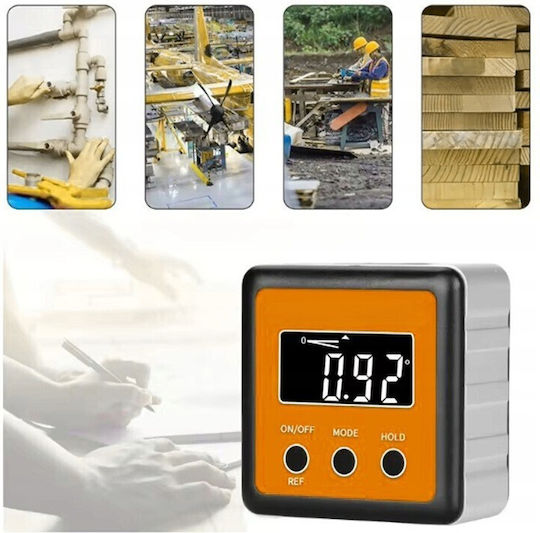 Nivel Digital Inclinometru Zola Interval De Măsurare 4×90° Unități ° % Mm M In Ft Bază Magnetică Alimentat Cu Baterii 58 × 58 × 32 Mm Portocaliu
