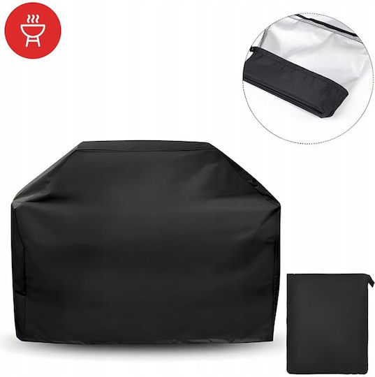 Grill Cover Black Waterproof Uv Resistant Drawstring Oxford 210d Material 95 X 100 X 65 Cm