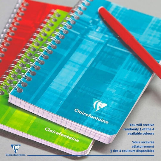 Clairefontaine Spiral Notebook A5 60 Sheets with White Pages with Pen Case Green