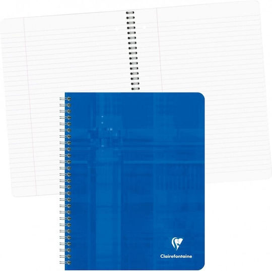 Clairefontaine Spiral Notebook A5 60 Sheets with White Pages with Pen Case Green