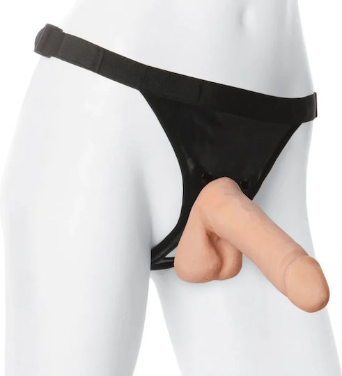 Naughty Toys Gurtzeug mit Dildo in Hautfarbe