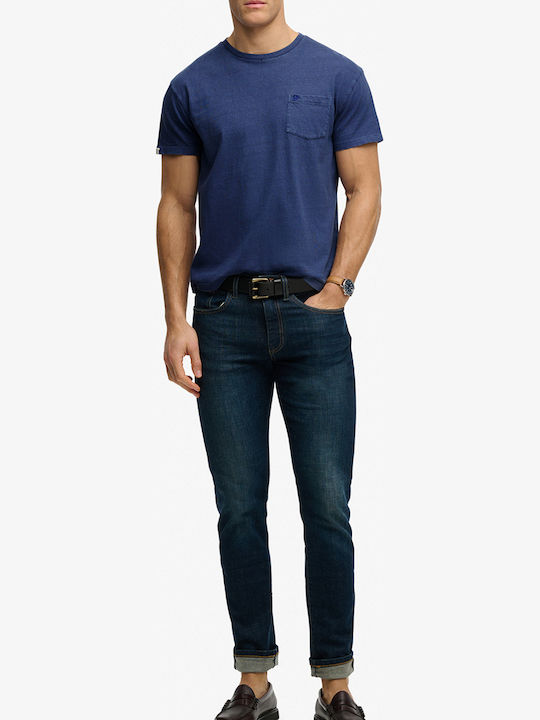 Herrenblusen Kurzarm T-Shirt Blau