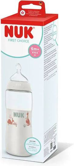 Nuk Πλαστικό Μπιμπερό First Choice Κατά των Κολικών με Θηλή Σιλικόνης για 6-18 μηνών Διάφανο Kangaroo 360ml