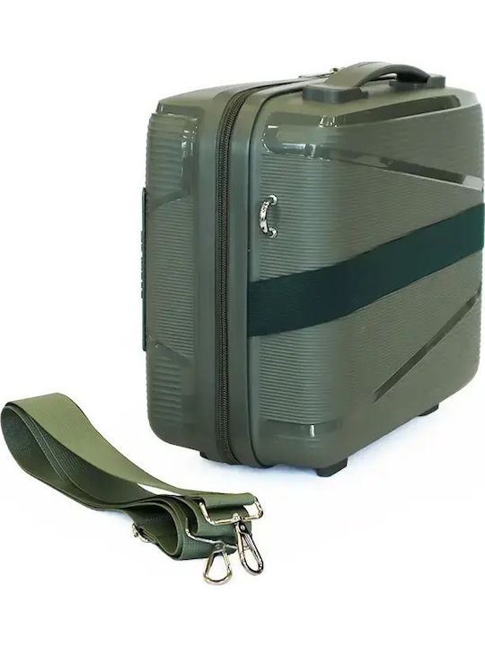 Amber Hard Olive Green Suitcases with 4 Wheels Set of 2 Pieces
