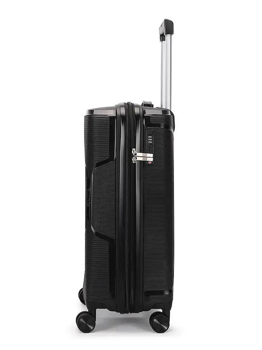 Amber Hard Black Travel Suitcases with 4 Wheels Set of 2 Pieces