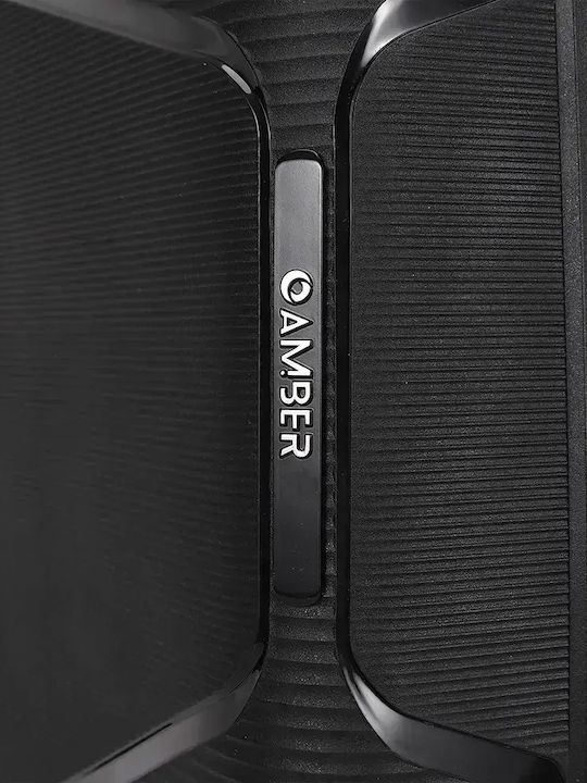 Amber Hard Black Travel Suitcases with 4 Wheels Set of 2 Pieces