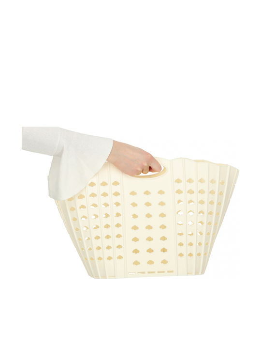 ikonka Coș De Rufe Plastic Pliabil 42x24x29cm Bej