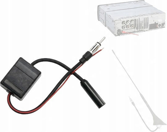 Amplificator Semnal Radio Fm Am Zola Universal 12v Cablu 15 Cm 21 X 45 X 37 Mm Negru