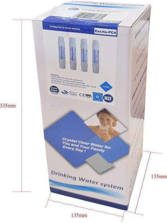 Water Filter Cartridge for Faucet from Activated Carbon 5" 5 μm