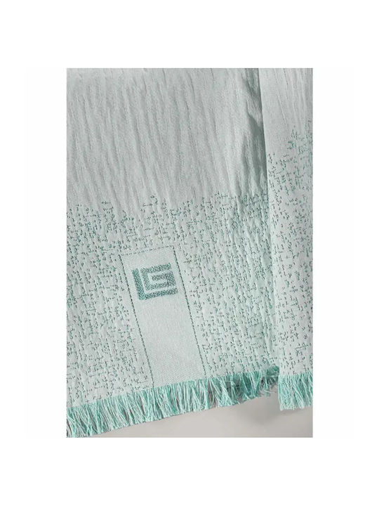 Guy Laroche Moreno Sofa Throw 2 Seater 2 Sides Chenille 180x250cm Aqua