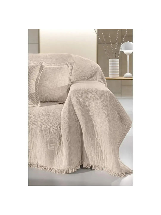 Guy Laroche Soho Zweisitzer-Sofa Überwurf Chenille 180x250cm Natürliche Herstellerfarbe