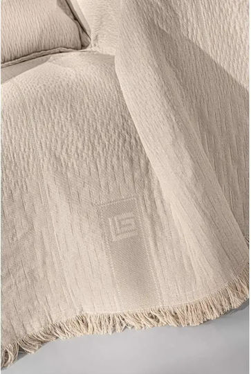 Guy Laroche Soho Sofa Throw 2 Sides Chenille 180x250cm Natural