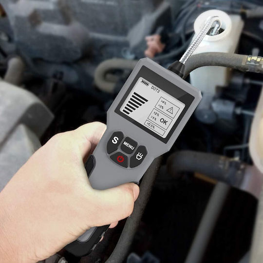 Tester Auto Pentru Verificarea Calității Lichidului de Frână Compatibil Dot 3 4 5.1 Ecran Lcd Alimentat cu Baterie 15.6 X 5.5 X 2.4 Cm Gri