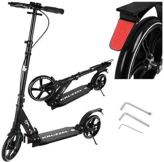 Kruzzel Kids Scooter Foldable 2-Wheel for 10+ Years Black
