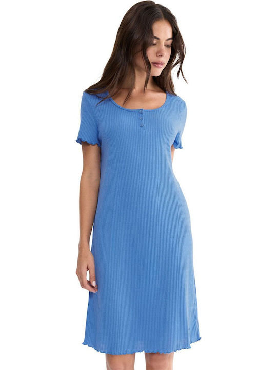 Triumph Summer Cotton Women's Nightgown Blue Royal Mix & Match Ndk