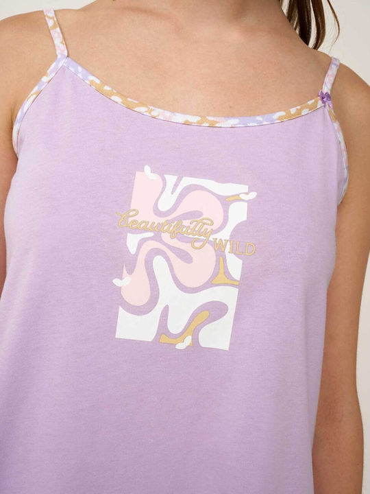 Vamp Καλοκαιρινό Βαμβακερό Babydoll Lilla Pastel Vamp Καλοκαιρινό Βαμβακερό Babydoll Lilla Pastel