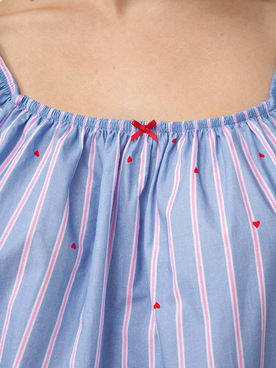 Vamp Καλοκαιρινό Βαμβακερό Babydoll Blue Kentucky