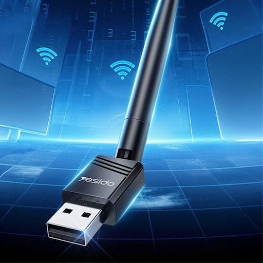 Adaptor Wi-fi Usb 2.0 150mbps Antenă Externă Yesido Negru